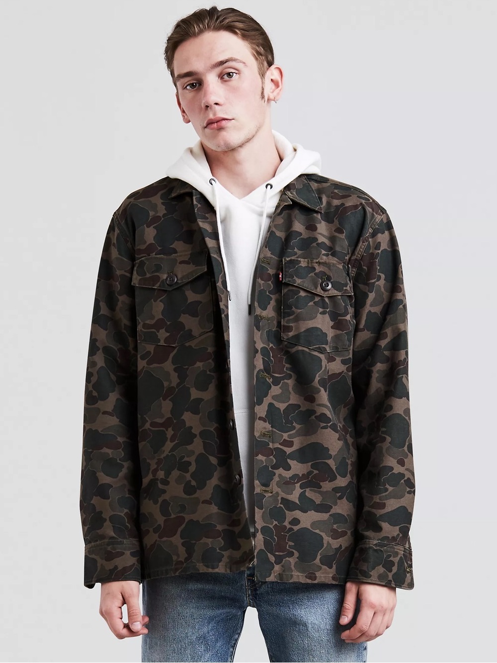 Levi’s Camo Military Shirt Jacket Size Medium Army